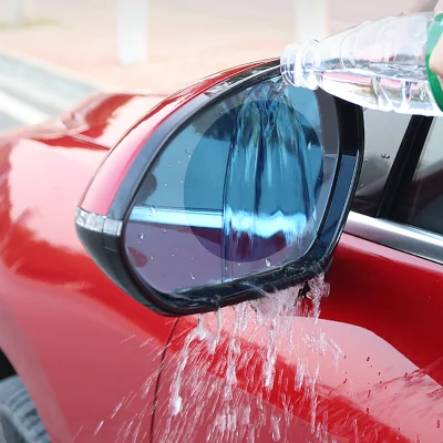 Film de protection Anti-buée et imperméable pour vitres de rétroviseur de voiture, 2 pièces, revêtement Nano